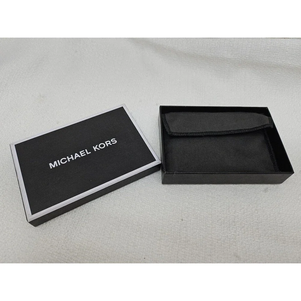 MK MICHAEL KORS Men's Jet Set Signature Navy Blue RFID Blocking Card Wallet New